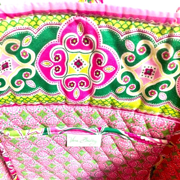 VERA BRADLEY Shoulder Strap TOTE Purse Retired Pinwheel Pink size 14x12 EUC - Picture 10 of 12